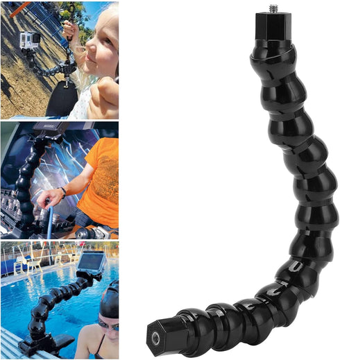 Milltrip 12-Section 1/4in Flexible Arm Mount Monopod, Gooseneck Camera Mount, Adjustable Sports Camera Holder, Screw