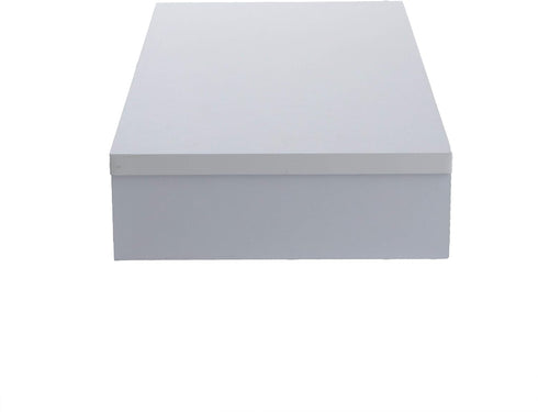 Mind Reader Woodland Collection Monitor Stand, 33 lb. Capacity, Desktop Organizer, White