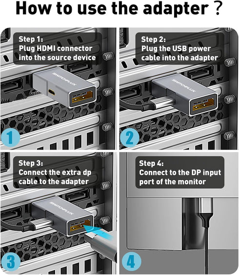HDMI to Displayport Adapter, 1 Pack 4k@60Hz HDMI to DP Converter, Aluminium HDMI Male to DP Female Adapter