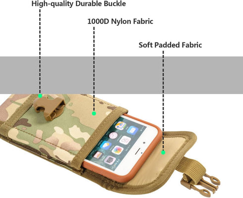 IronSeals Compact Molle Tactical Pouch, Utility Gadget Waist Bag Phone Holster for iPhone 15/14/13/12/11 Pro, Samsung