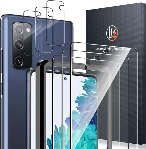 Samsung Galaxy S20 FE 5G Screen Protector & Camera Lens Protector 3 Pack - LK, Tempered Glass, Easy Frame, Case