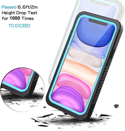 Lanhiem Waterproof Case for iPhone 11 Pro, 360 Full Body Protection, Clear Cover with Built-in Screen Protector