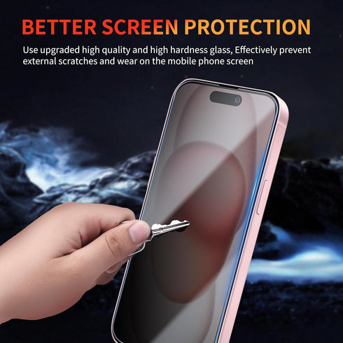 Privacy Screen Protector for iPhone 15/iPhone 15 Pro 6.1 Inch, 3 Pack, Tempered Glass Film Anti-spy