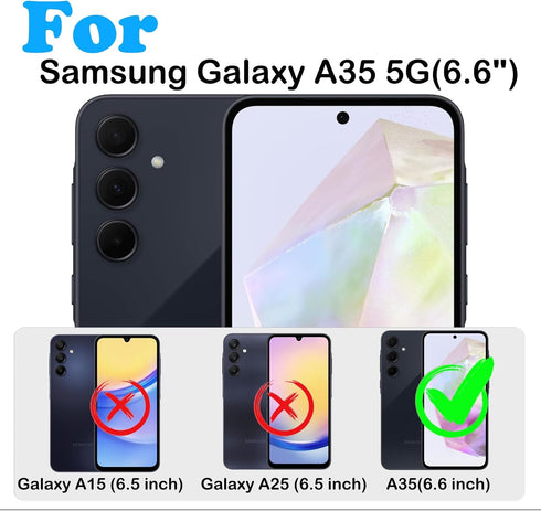 Heavy Duty Shockproof Drop Protection Case for Samsung Galaxy A35 5G with Belt Clip Holster & Built-in Screen Protector