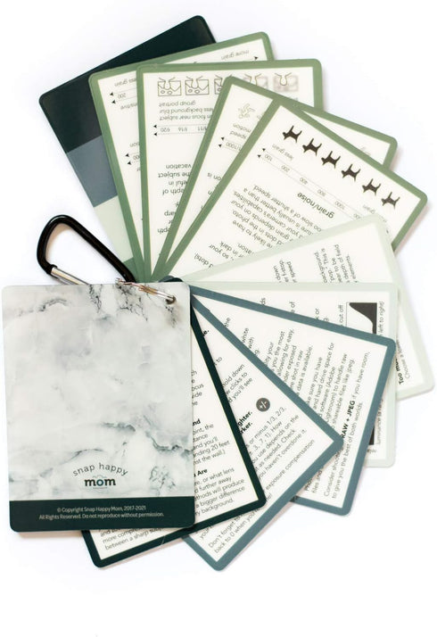 DSLR Cheat Sheet Cards for Canon, Nikon, Sony Cameras - Quick Reference Photography Settings Cards