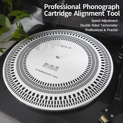 Turntable Strobe Disc LP Stroboscope Mat for Rotational Speed Detection, Calibration Disc for Record Player