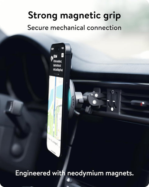 Mous MagSafe Compatible Vent Mount, MagSafe Car Mount for iPhone 15, 14, 13, 12 Series Phones, MagSafe Accessories