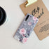 YeLoveHaw Samsung Galaxy A50 Phone Case for Women & Girls, Cute Purple Floral Gray Leaves Pattern, Slim Fit