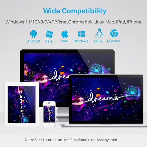 E-YOOSO Large Bluetooth Wireless Mouse, 3 Modes Bluetooth 5.0&3.0, 5-Level 4800 DPI, 6 Button Ergo Mouse for Laptop,