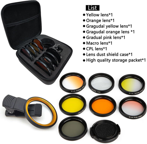 Reef Coral Lens Phone Kits for Phone 7 - 1 Dust Shield Case, 2 Lens Clips