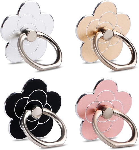 KINMINGZHU 4pcs Cell Phone Ring Stand,Cell Phone Ring Holder Flower,360 Rotate and 180Angle