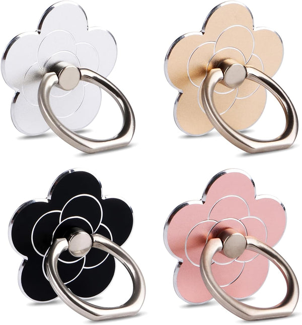 KINMINGZHU 4pcs Cell Phone Ring Stand,Cell Phone Ring Holder Flower,360 Rotate and 180Angle