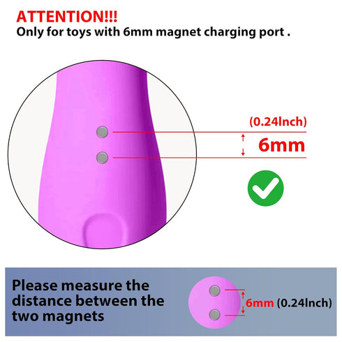 2Pack Cable(6mm/0.24inch), (6MM-2pack) Meliya Magnetic USB DC Charger Replacement Charging Cord for Rechargeable Toys