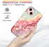 CASEFIV iPhone 13 Case, Rose Gold Marble Pattern, 3-in-1 Heavy Duty Shockproof Full Body Rugged Cover for 6.1" 2021.