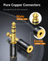 ANDTOBO 1/4''(6.35mm) Male to 1/8'' (3.5mm) Female Stereo Audio Jack Adapter, Pure Copper, 1 Pack, Black
