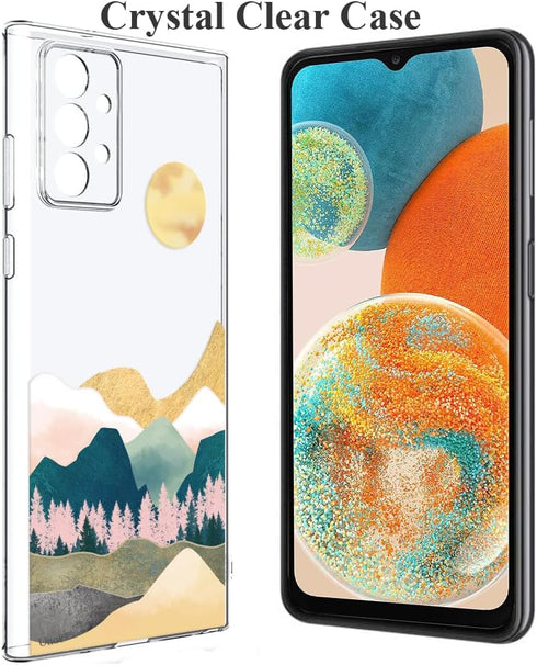 Unov Case for Samsung Galaxy A23 5G, Clear Soft TPU Shock Absorption Slim Embossed Pattern Back Cover (6.5 inches)