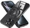 Magnetic Soft Clear Phone Case for iPhone 15 Pro Max, Titanium Black with Military Grade Drop Protection