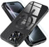 Magnetic Soft Clear Phone Case for iPhone 15 Pro Max, Titanium Black with Military Grade Drop Protection