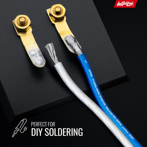 Install Link 14 Gauge Speaker Wire for Marine/Boat, Golf Cart, 100ft, Tinned OFC Audio Cable