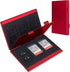 LAVILI SD Card Holder Case, Aluminum Alloy Hard Shell, Double-Layer for 6SD & 12 TF Cards, Red Color
