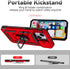 SunStory iPhone 14 Plus Case - with HD Screen Protector & Slide Camera Cover & Rotated Ring Kickstand - Red