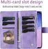 Asuwish Galaxy S10 Wallet Case with Mandala Flower, Tempered Glass, Wrist Strap, Zipper Card Holder, Purple.