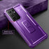 Dexnor Samsung Galaxy S21 Ultra Case - Built-in Screen Protector and Kickstand, Heavy Duty Protection, Purple