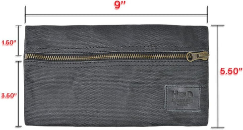 Hide & Drink All Purpose Utility & Charger Case for MacBook, iPad & Laptop, Handmade from Waxed Canvas (Charcoal Black)