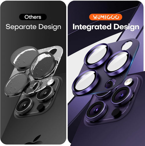 2 Pack Camera Lens Protector for iPhone 15 Pro Max/iPhone 15 Pro/iPhone 14 Pro Max/iPhone 14 Pro, Aluminum Alloy