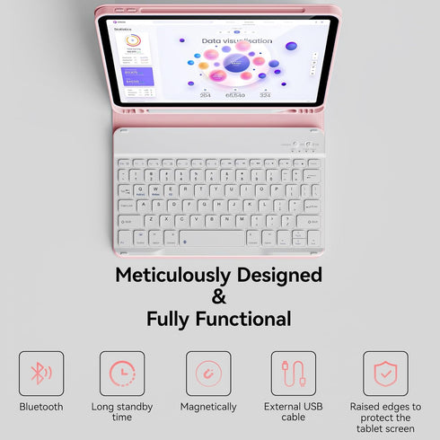 Keyboard Case for iPad 10th Generation 10.9 Inch (2022 Release), Detachable Bluetooth Keyboard & Flip Stand Case