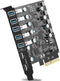 PCIe USB 3.2/3.1 Gen 2 Card - SuperSpeed 10Gbps 7-Ports Expansion Card for USB C & USB A for Windows & Mac