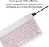 Ultra-Slim Rechargeable Bluetooth Keyboard, Portable Compact Wireless Keyboard for Android Windows Samsung Galaxy Tab