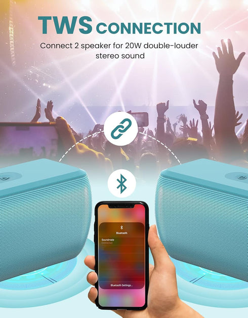 LENRUE Bluetooth Speaker, Wireless Portable Speakers with TWS, 16H Playtime, Loud Clear Sound for Home Travel
