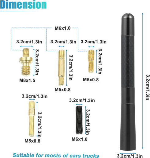 X AUTOHAUX 1 Set 12cm 4.7 Inch Universal Car AM FM Radio Signal Antenna Mast for for Jeep for Dodge for Ram for Ford