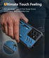 FNTCASE Samsung Galaxy S21 Ultra Case: Rugged Military Grade Shockproof TPU Cover with Kickstand, Matte Blue Design.