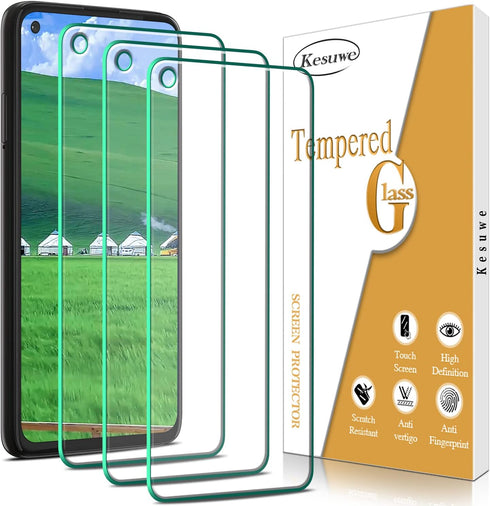 Kesuwe Screen Protector for Motorola Moto G Power 2020 - 3 Pack, Tempered Glass, 9H Hardness, Bubble Free