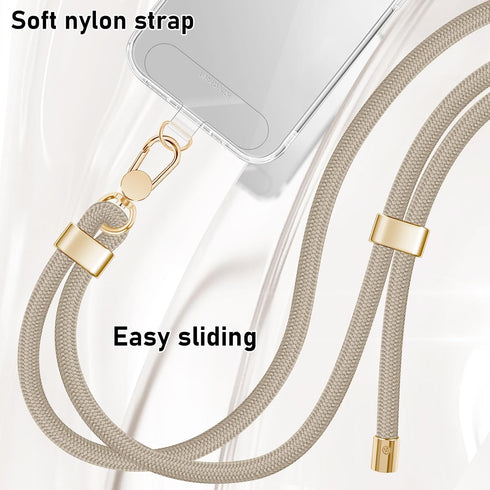Crossbody Cell Phone Strap with Premium Metal Buckles, Phone Lanyards for Around The Neck, Universal Neck Strap Holder,