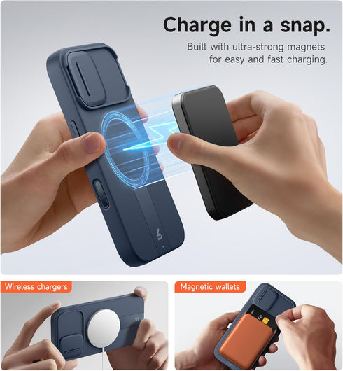 SURITCH 17 6.3 Inch, for iPhone Case with Camera Control Cover, Camera Slide Cover and Adjustable Kickstand, Compatible