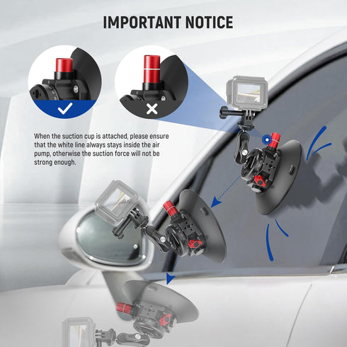 NEEWER 6"/15.2cm Camera Suction Cup Mount with Ball Head Magic Arm for Car Windshield Dash, Compatible with Camera/Phone