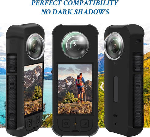 Insta 360 X3 Camera Protective Accessories Kit with Silicone Cover, Screen Protectors, Case, Lens Guard