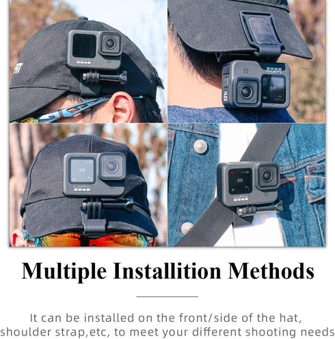 SUREWO Baseball Hat Clip Mount Baseball Cap Clamp Quick Release Compatible with GoPro Hero 12, 11, 10, 9, 8, 7, 6, 5