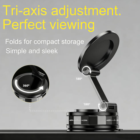Kairosia Magnetic Car Phone Holder, Cell Phone Mount, Suction Cup Phone Mount, Foldable Phone Navigation Holder