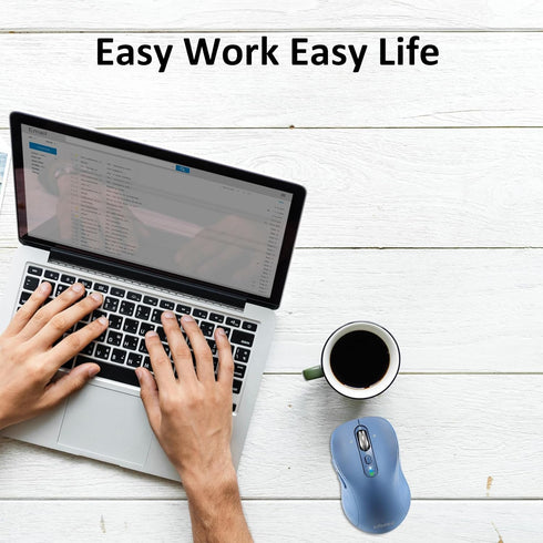 Wireless Bluetooth Mouse with 4 Way Navigation Scrolling, Rechargeable, 4 Level 3200 DPI, Quiet Click, Multi-Device for