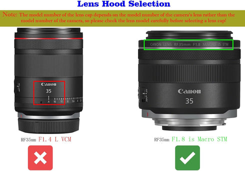 Hxdzieory EW-52 35mm F1.8 52mm Lens Hood for Canon RF Macro is STM Lens, Lens Hood