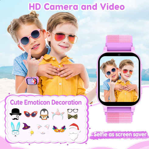 Smart Watch for Kids with 30 Puzzle Games, 140 Educational Cards, HD Touch Screen, Perfect Birthday Gift