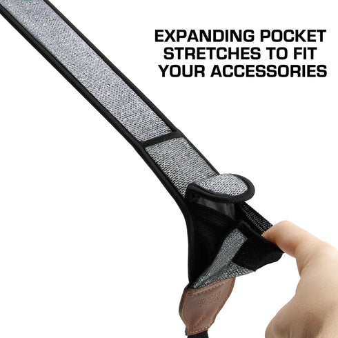 USA GEAR TrueSHOT Neck Strap Neoprene Camera Straps, Padded Camera Strap with Pockets and Release Buckles for DSLR and