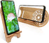 Wooden Desk Cell Phone Stand, Charging Organizer Compatible with iPhone, iPad, and Tablets, Use Horizontally or