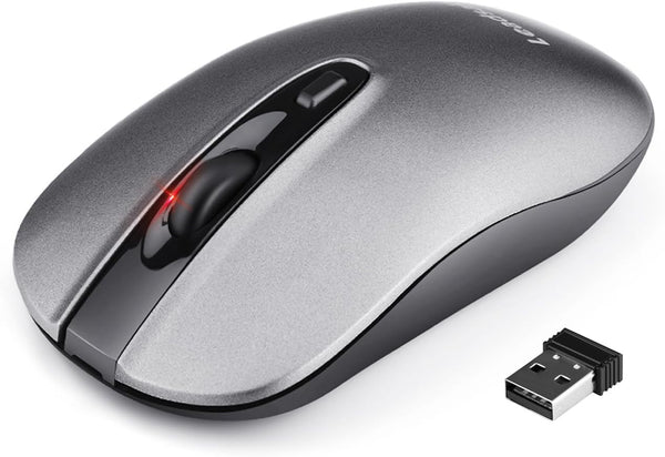 LeadsaiL Rechargeable Wireless Computer Mouse - 2.4G Portable Slim Cordless Mouse with 5 Adjustable DPI Levels for