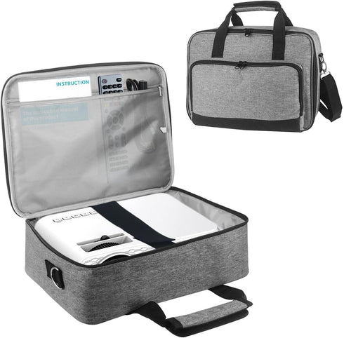 Grekos Projector Carrying Bag, Projector Carrying Case for Accessories, Portable Carrying Bag