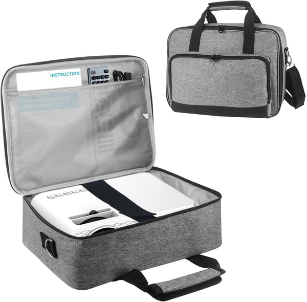 Grekos Projector Carrying Bag, Projector Carrying Case for Accessories, Portable Carrying Bag